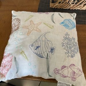So cute and beachy!  19”x19” decorative pillow.